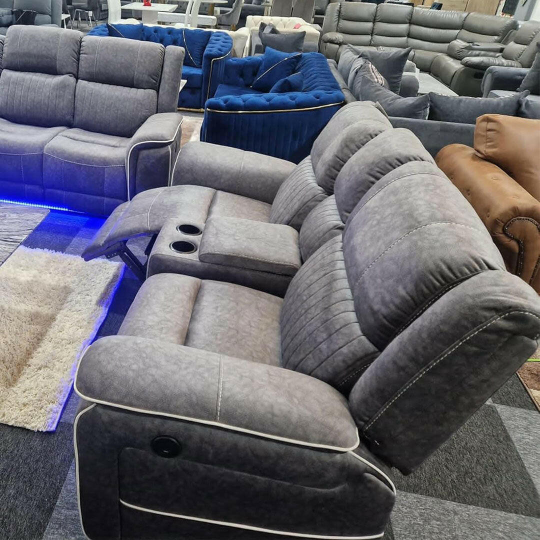 Harry Electric Recliner 3+2 Sofa Micro Fibre Fabric