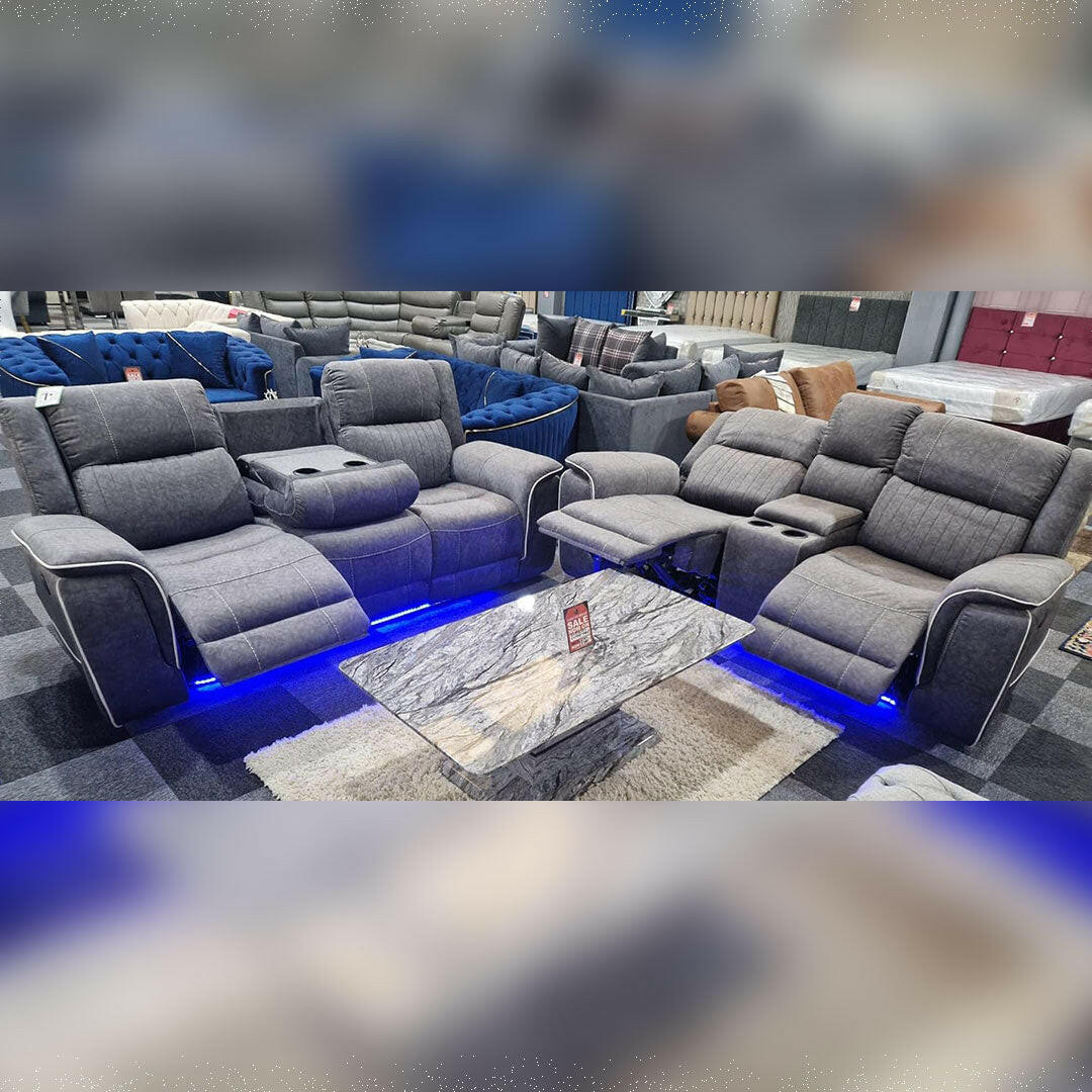 Harry Electric Recliner 3+2 Sofa Micro Fibre Fabric