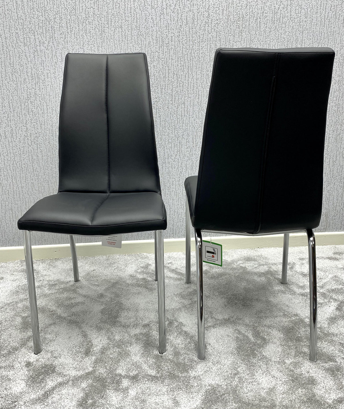 Black Morano Dining Set with 4 Carlo Chairs