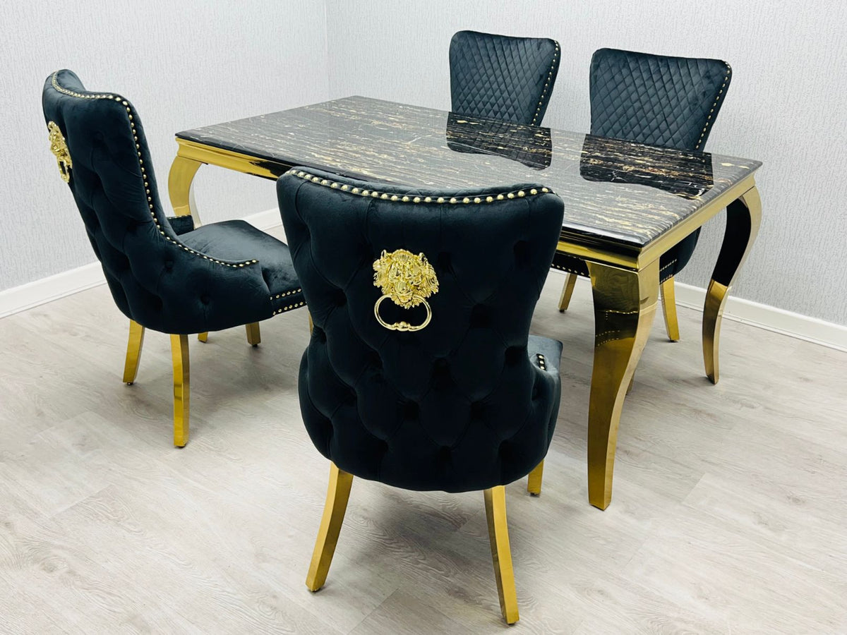 Sofia Gold Marble Dining Table Only