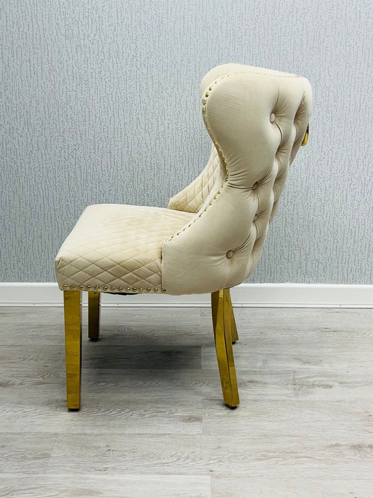 Ravello 160cm Cream & Gold Dining Table Set with Valentino Chairs