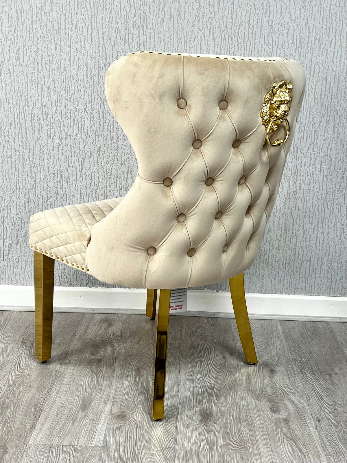 Elina 160cm Gold Marble Dining Table with Valentino Gold Chairs