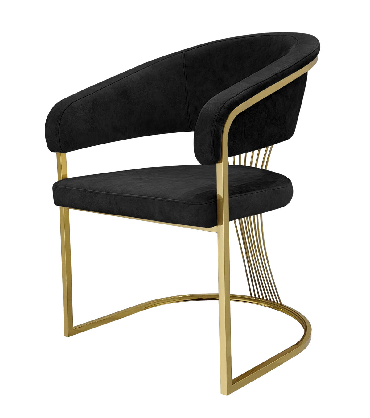 Elina 160cm Gold Marble Dining Table with Porado Chairs