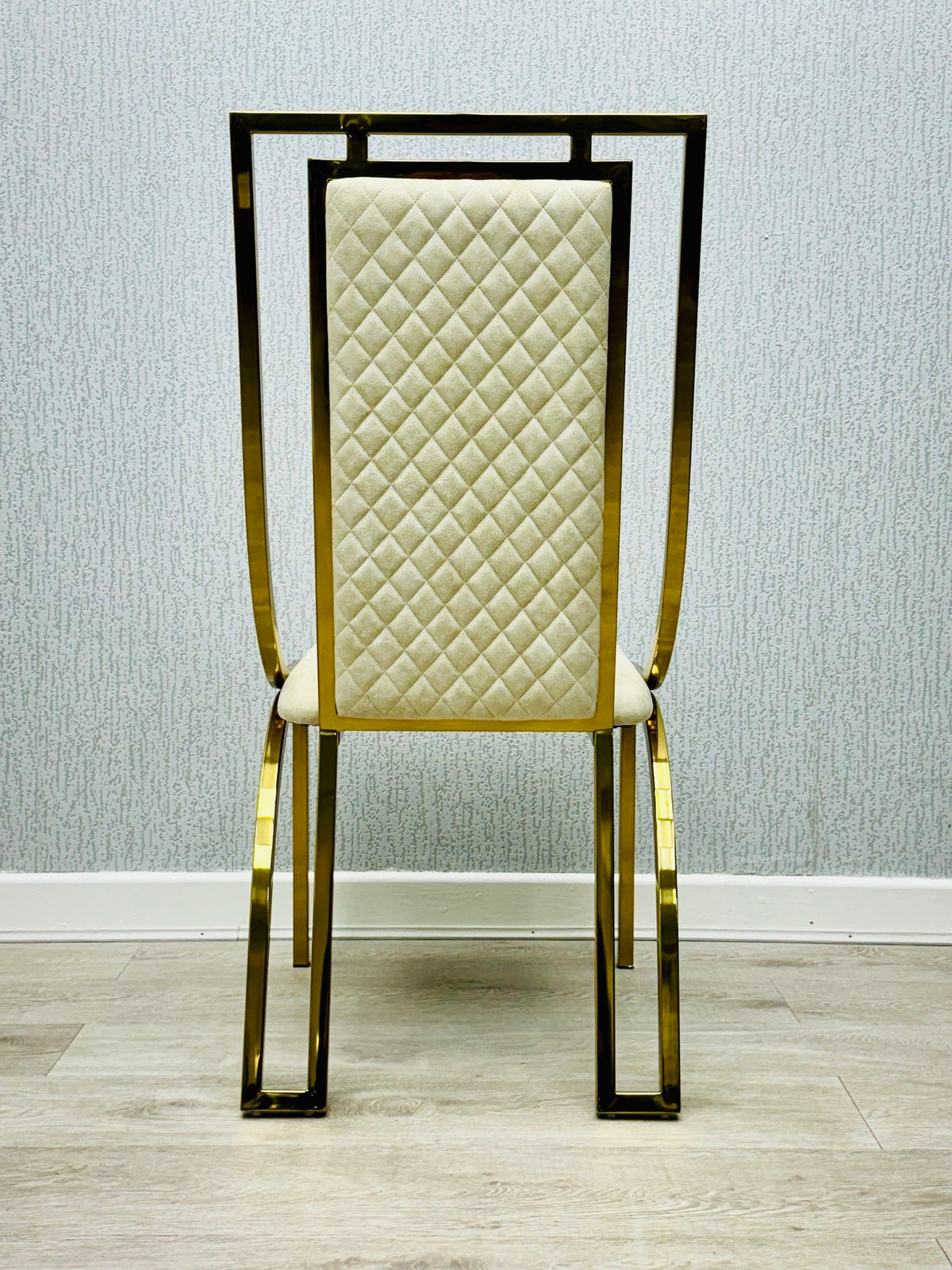 Sofia Cream Gold Marble Dining Table with Windsor Chairs