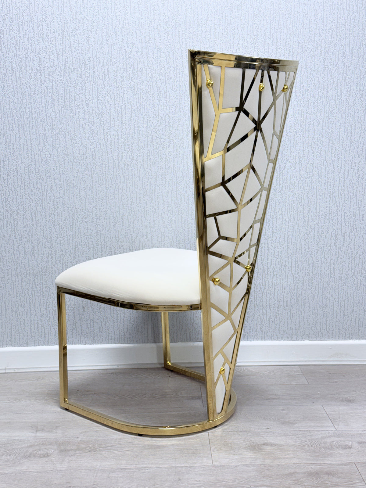 Sofia Cream Gold Marble Dining Table Set with Vienna Chairs