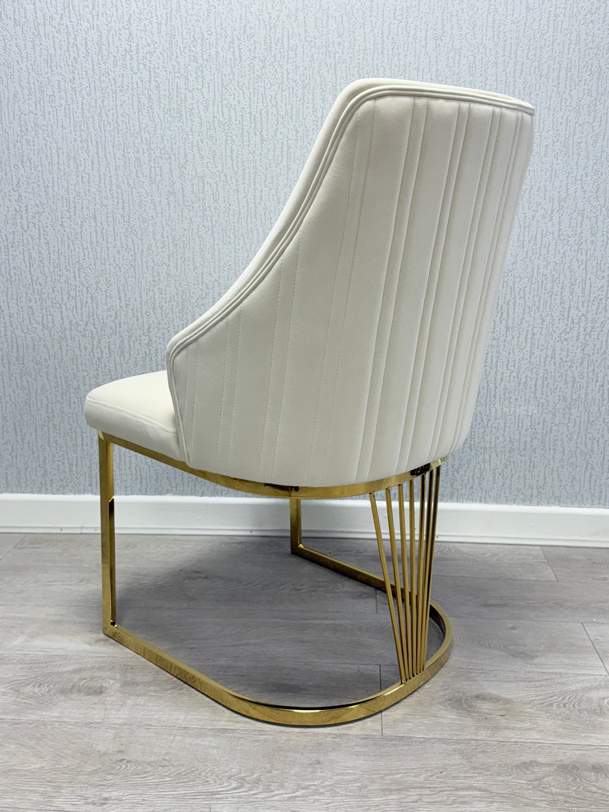 Elina 160cm Gold Marble Dining Table with Lasco Gold Chairs