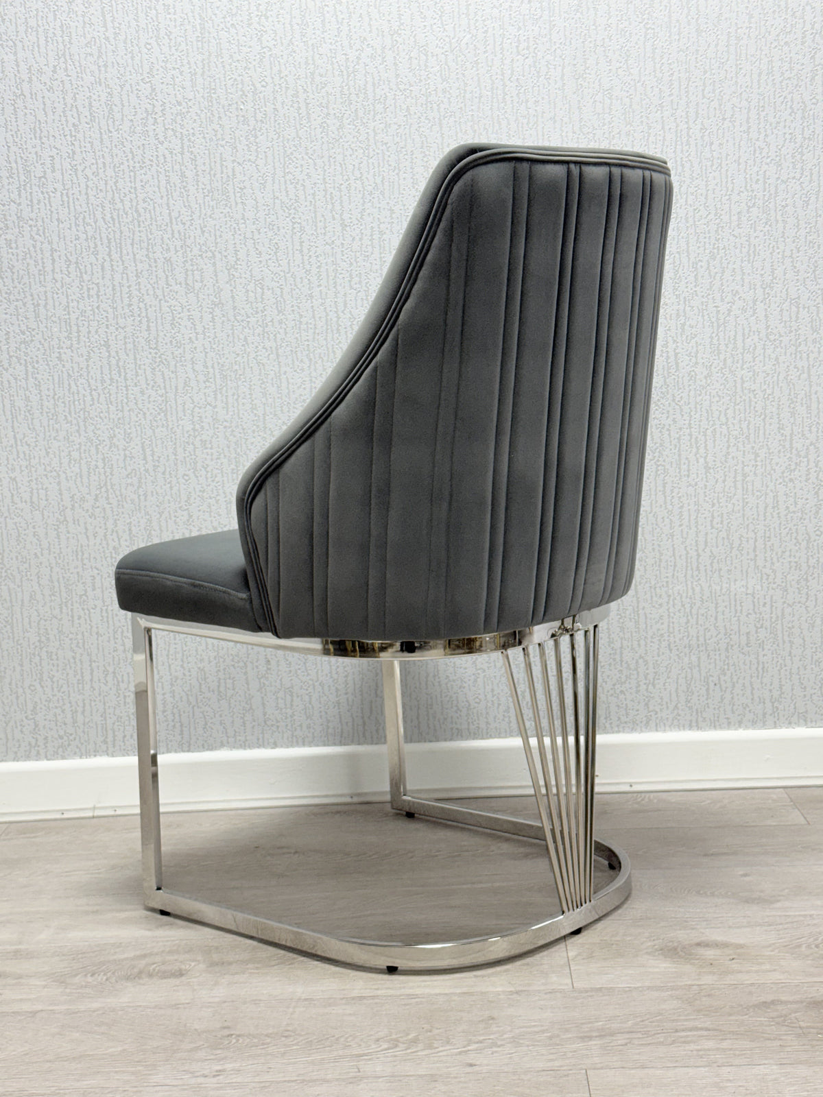 Sofia Grey Marble Dining Table with Lasco Grey Chairs