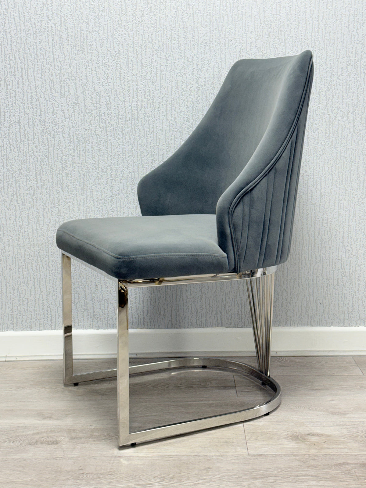 Sofia Grey Marble Dining Table with Lasco Grey Chairs