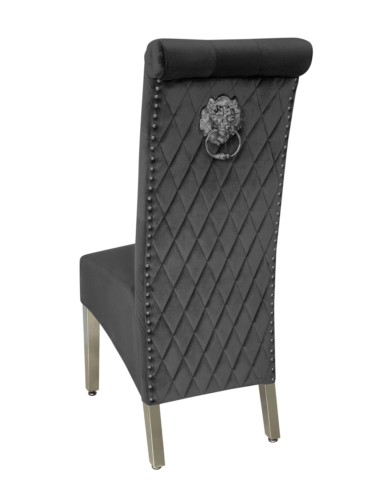 Sofia Grey Marble Dining Table with Sofia Lion Knocker Chairs