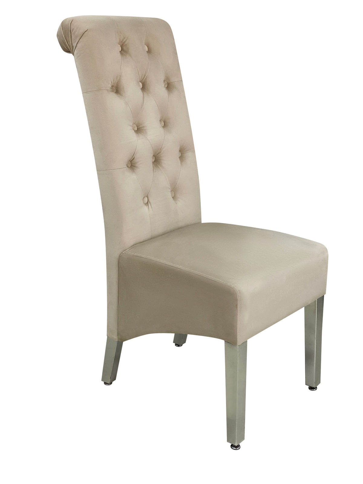 Set Of 2 Sofia Mink Velvet Dining Chair With Lion Knocker