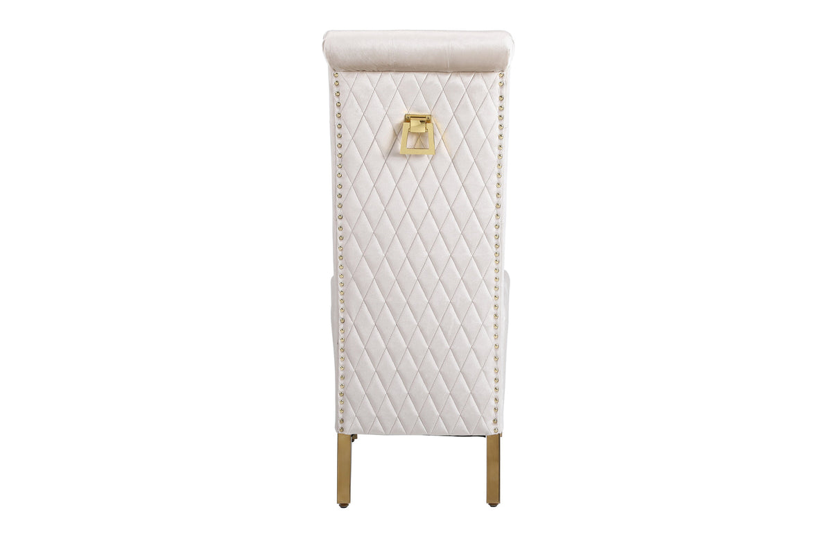 Sofia Cream Gold Marble Dining Table with Sofia Cream Gold Chairs