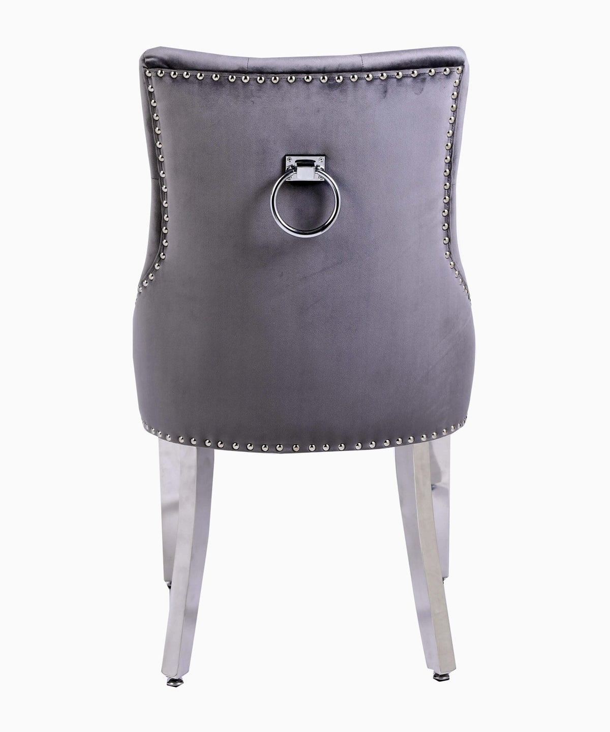 Set Of 2 Valencia Dark Grey Dining Chair with Round Knocker