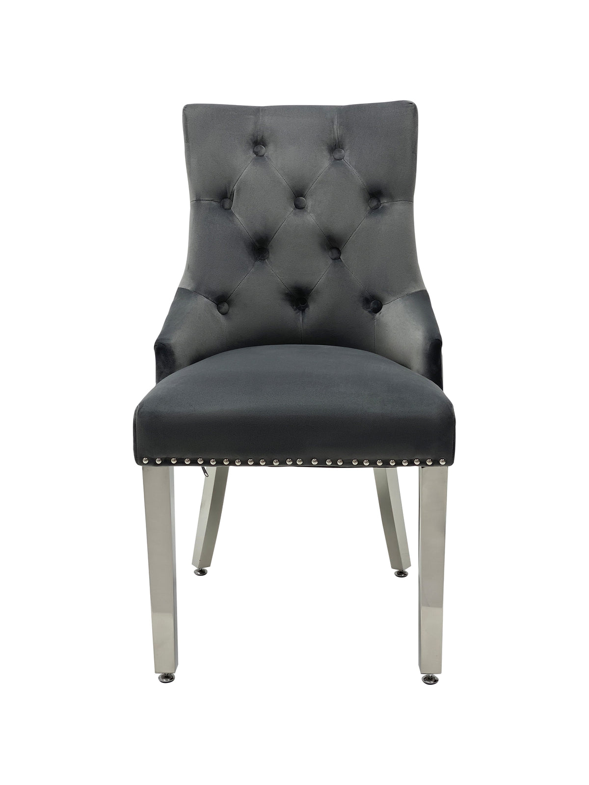 Sofia Grey Marble Dining Table with Valencia Ring Knocker Chairs