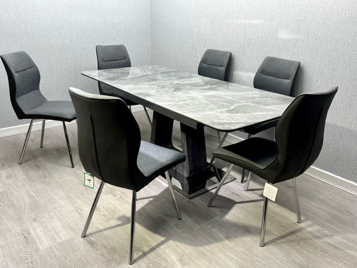 Zermatt Extendable Dining Table with 6 Zermatt Chairs