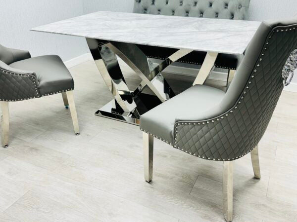 California Grey Marble 160cm Dining Table Only