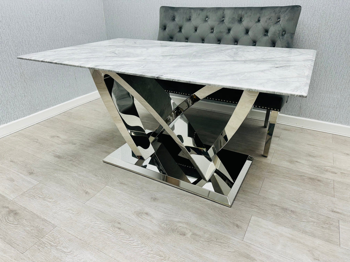 California Grey Marble 180cm Dining Table Only