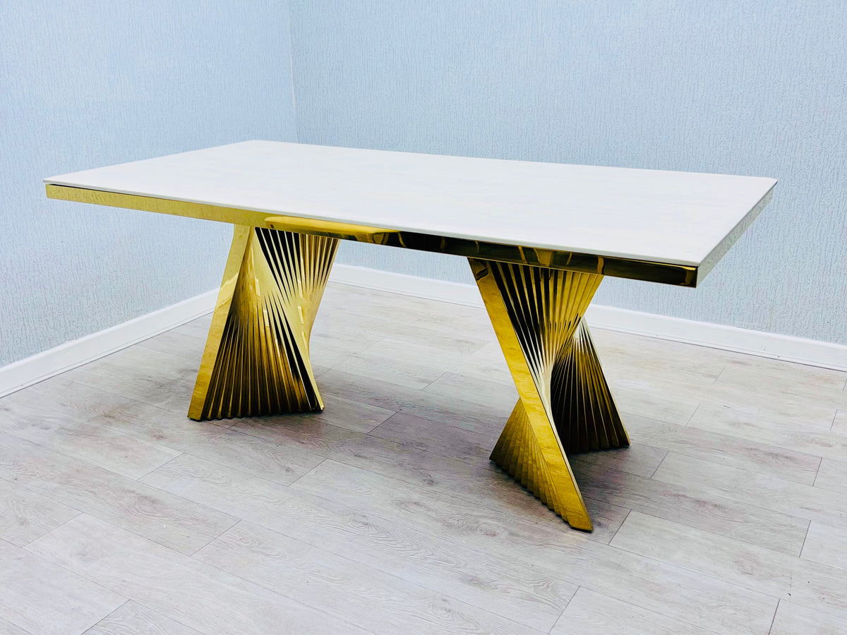 Ravello Gold Marble Dining Table Only