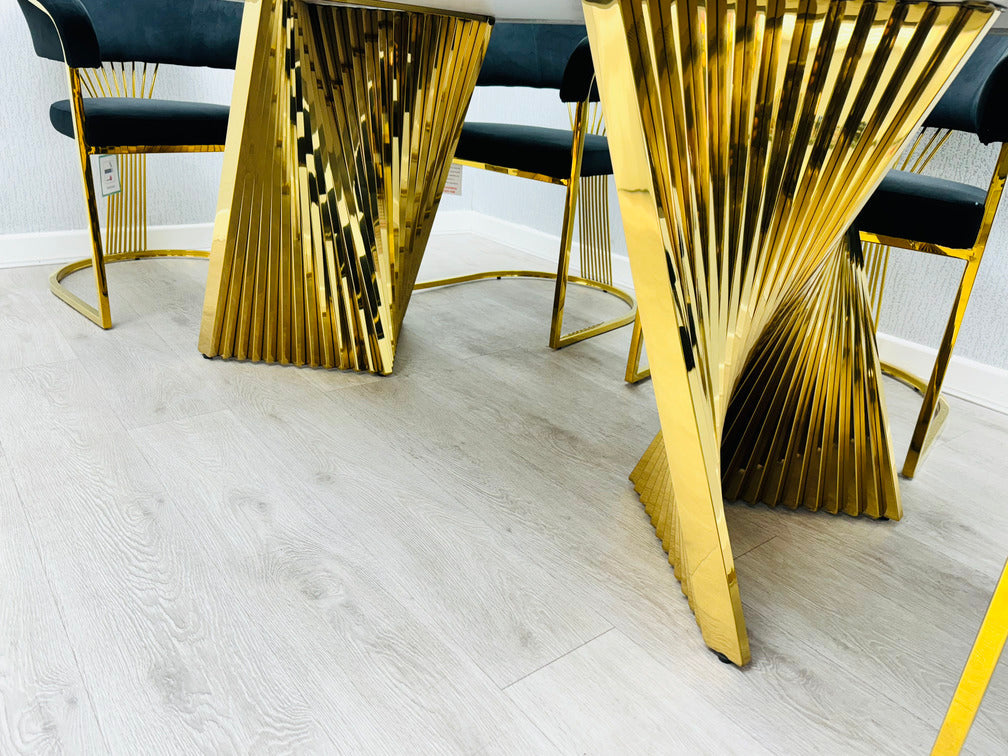 Ravello Gold Marble Dining Table Only