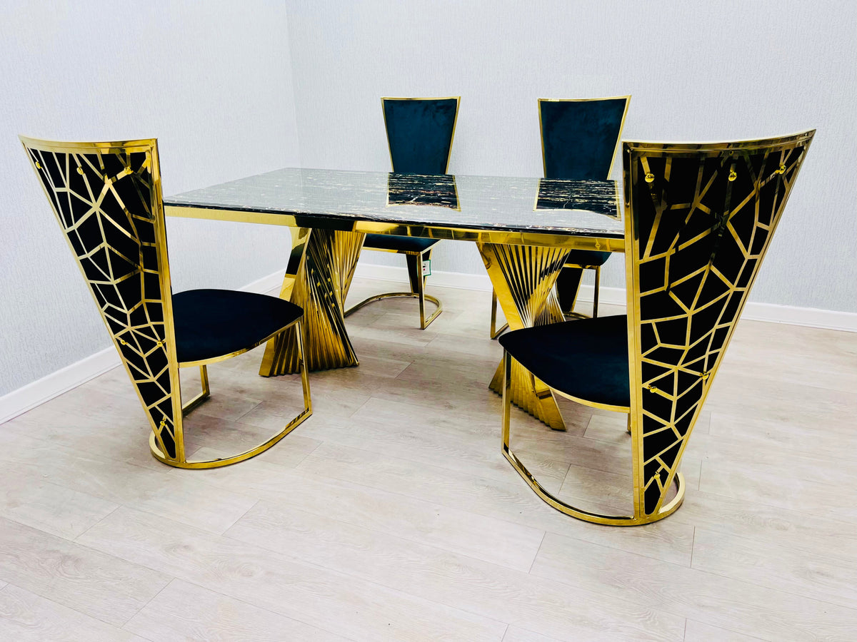 Ravello Gold Marble Dining Table Only