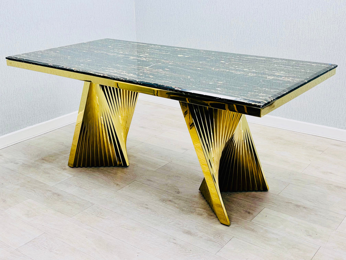 Ravello Gold Marble Dining Table Only