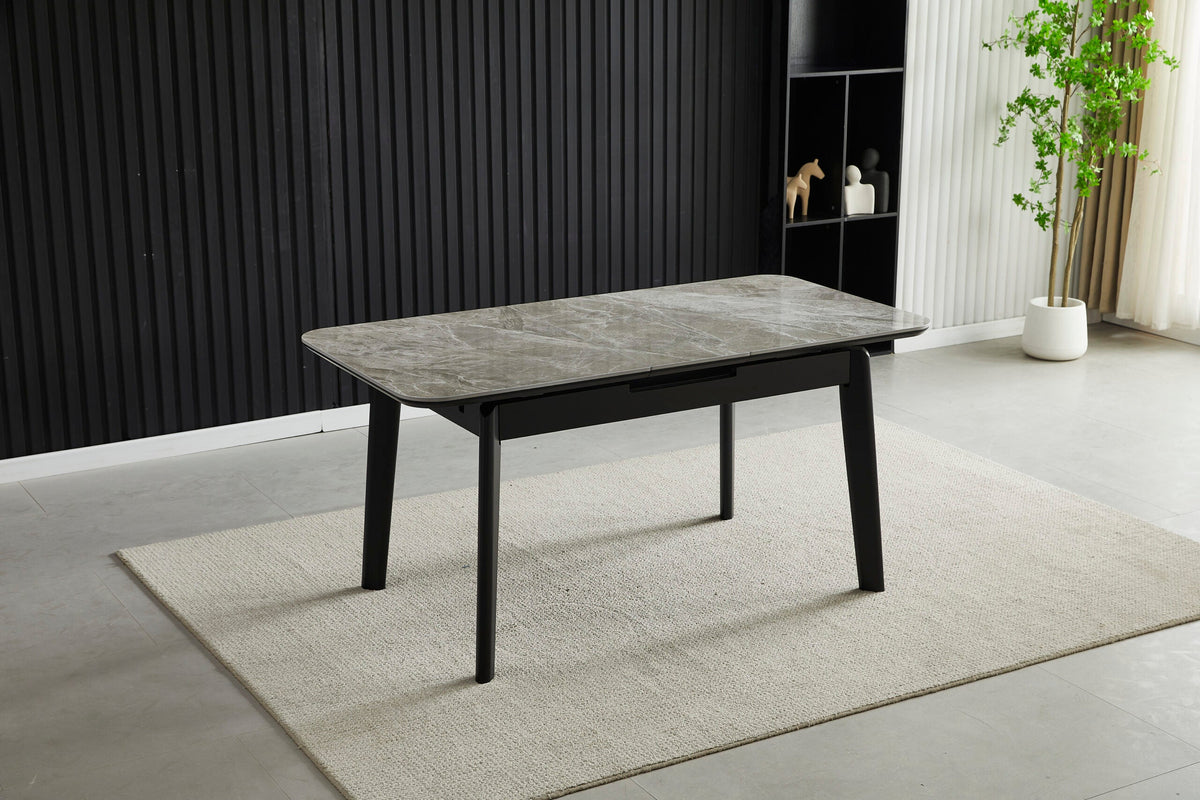 Arizona Extending Grey Ceramic Table With Oliver Chairs