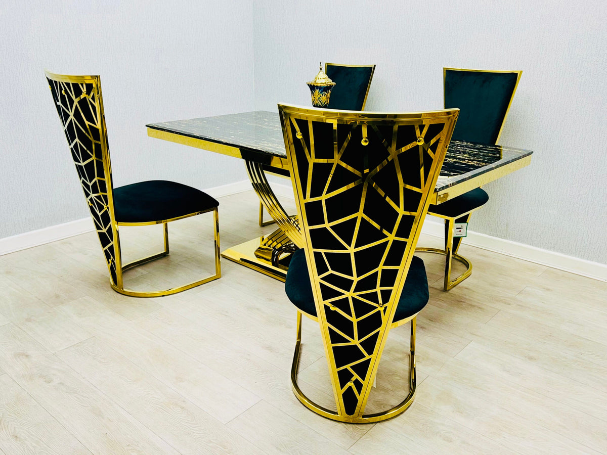 Elina Gold Dining Table Only