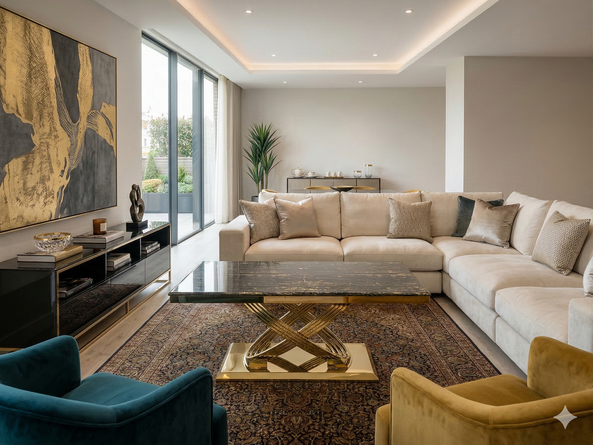 Elina Black Gold Marble Coffee Table