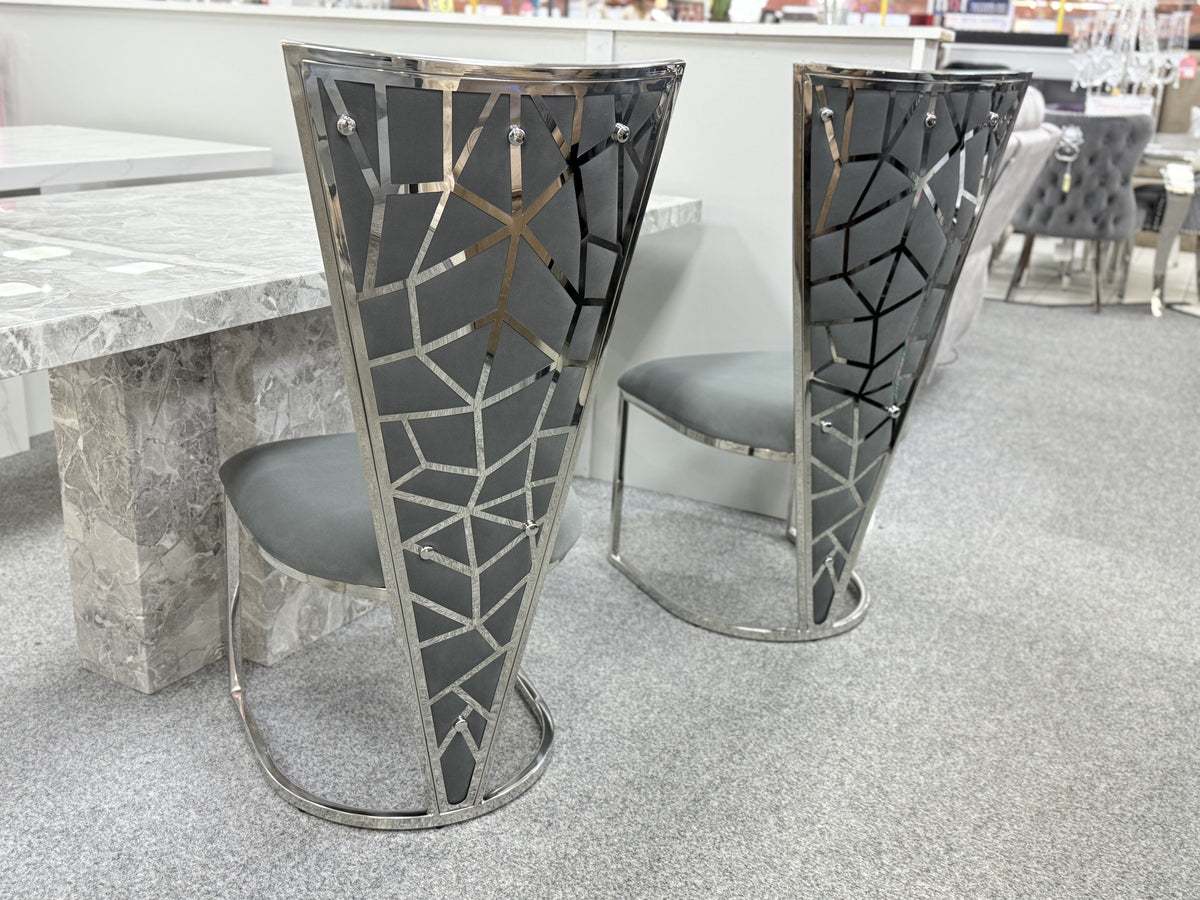 Sofia Grey Marble Dining Table with Vienna Grey Chairs