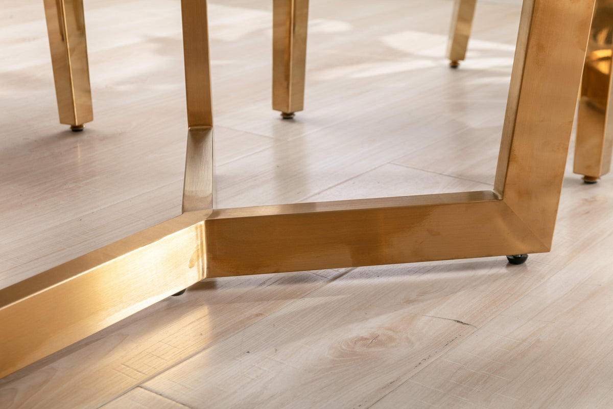Sorrento Oval 150cm Ceramic Gold Table With Chairs