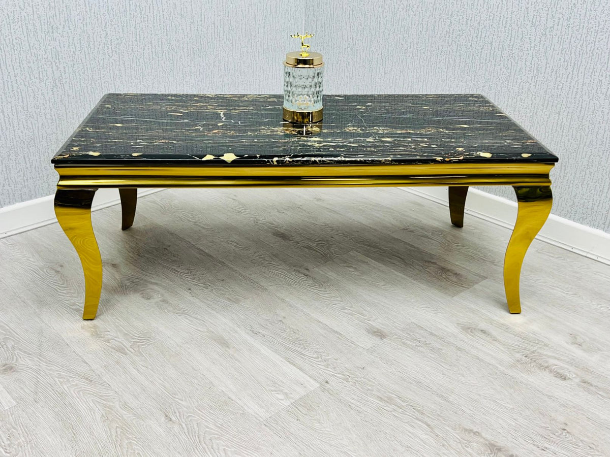 Sofia Cream & Gold Marble Coffee Table