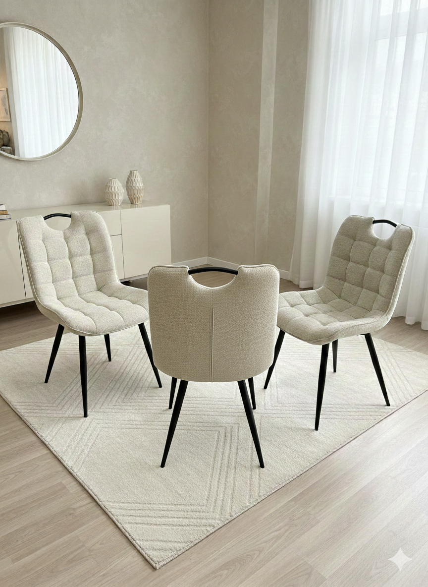 Arizona Extending Cream & Gold Ceramic Table With Monza Chairs