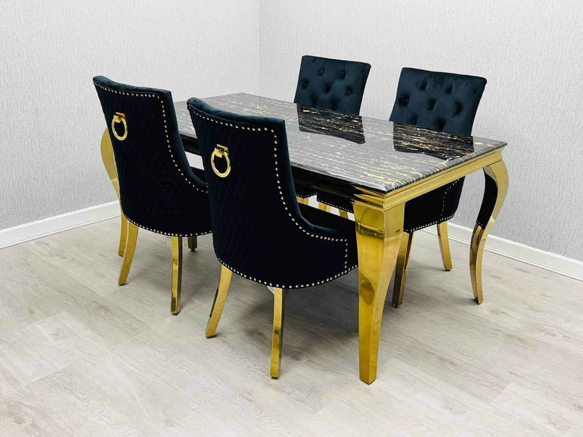 Sofia Black & Gold Dining Table Only