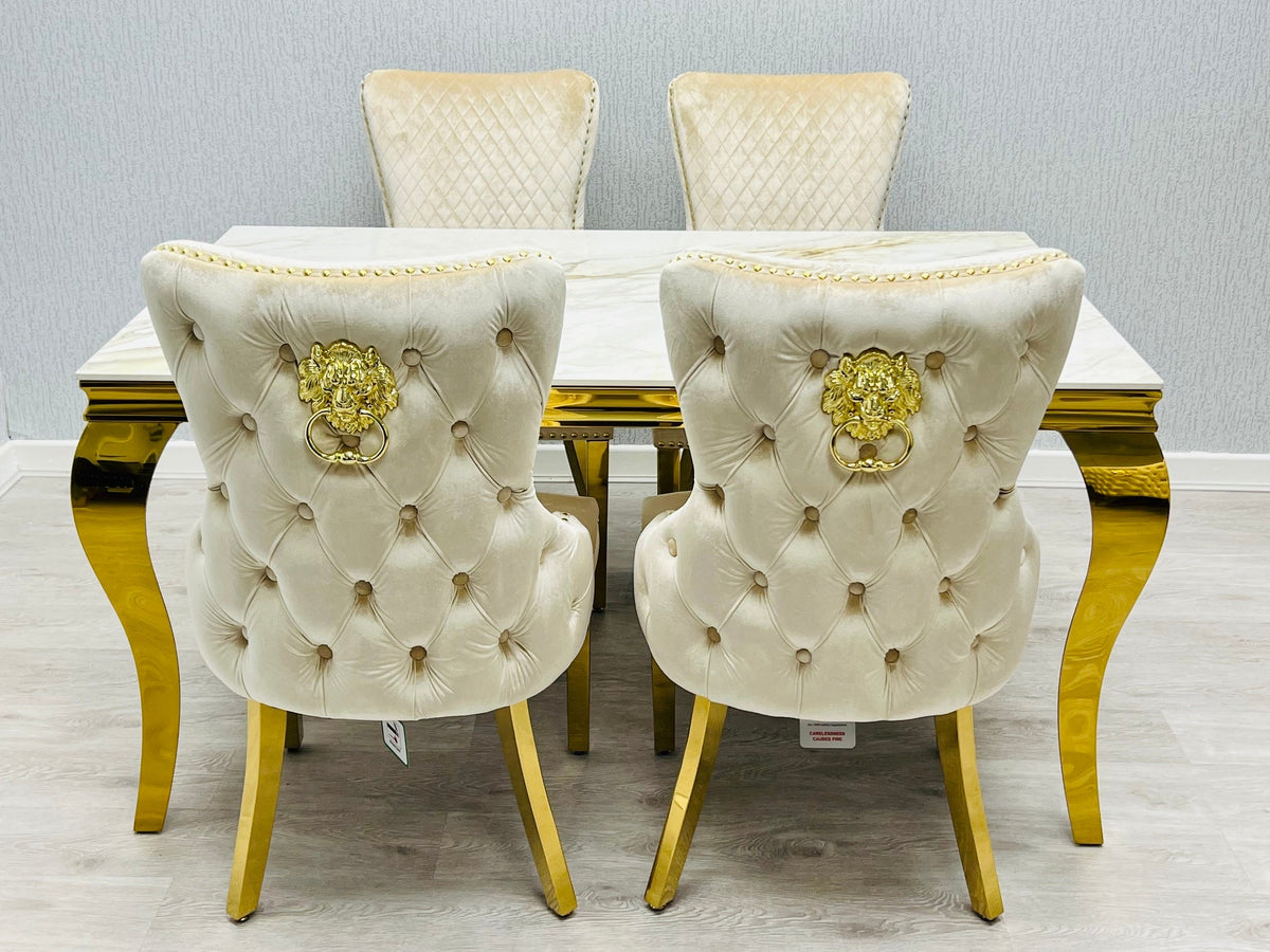 Sofia Black & Gold Dining Table Only