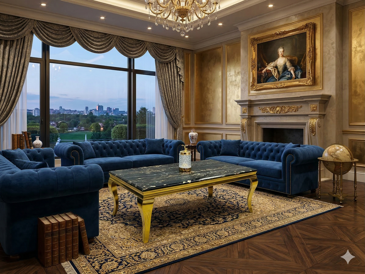 Sofia Cream & Gold Marble Coffee Table