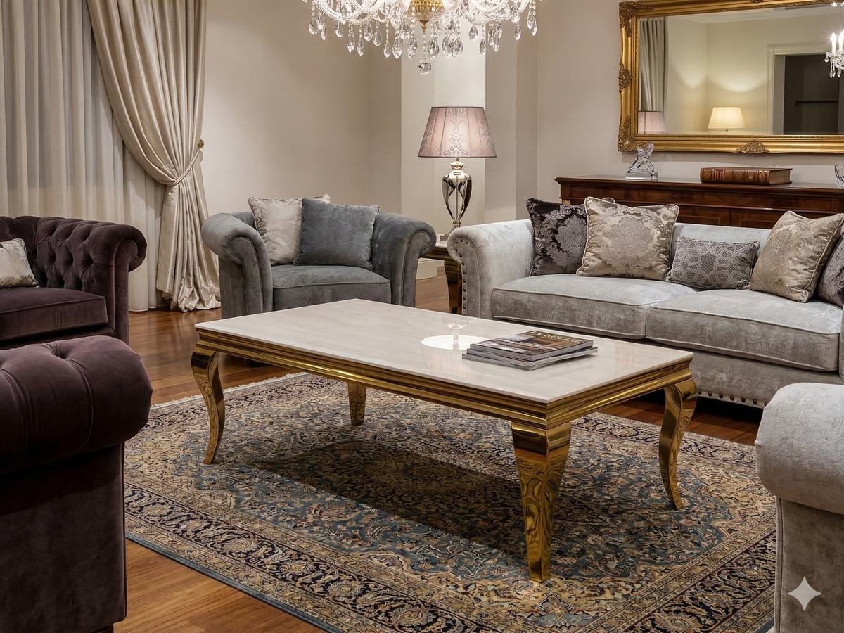 Sofia Gold Marble Coffee Table