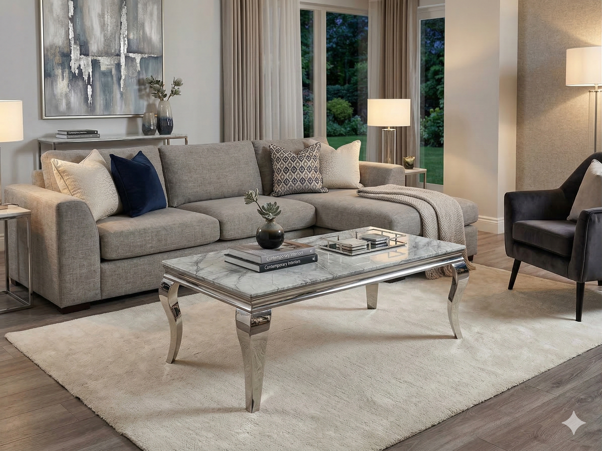Sofia Grey Marble Coffee Table