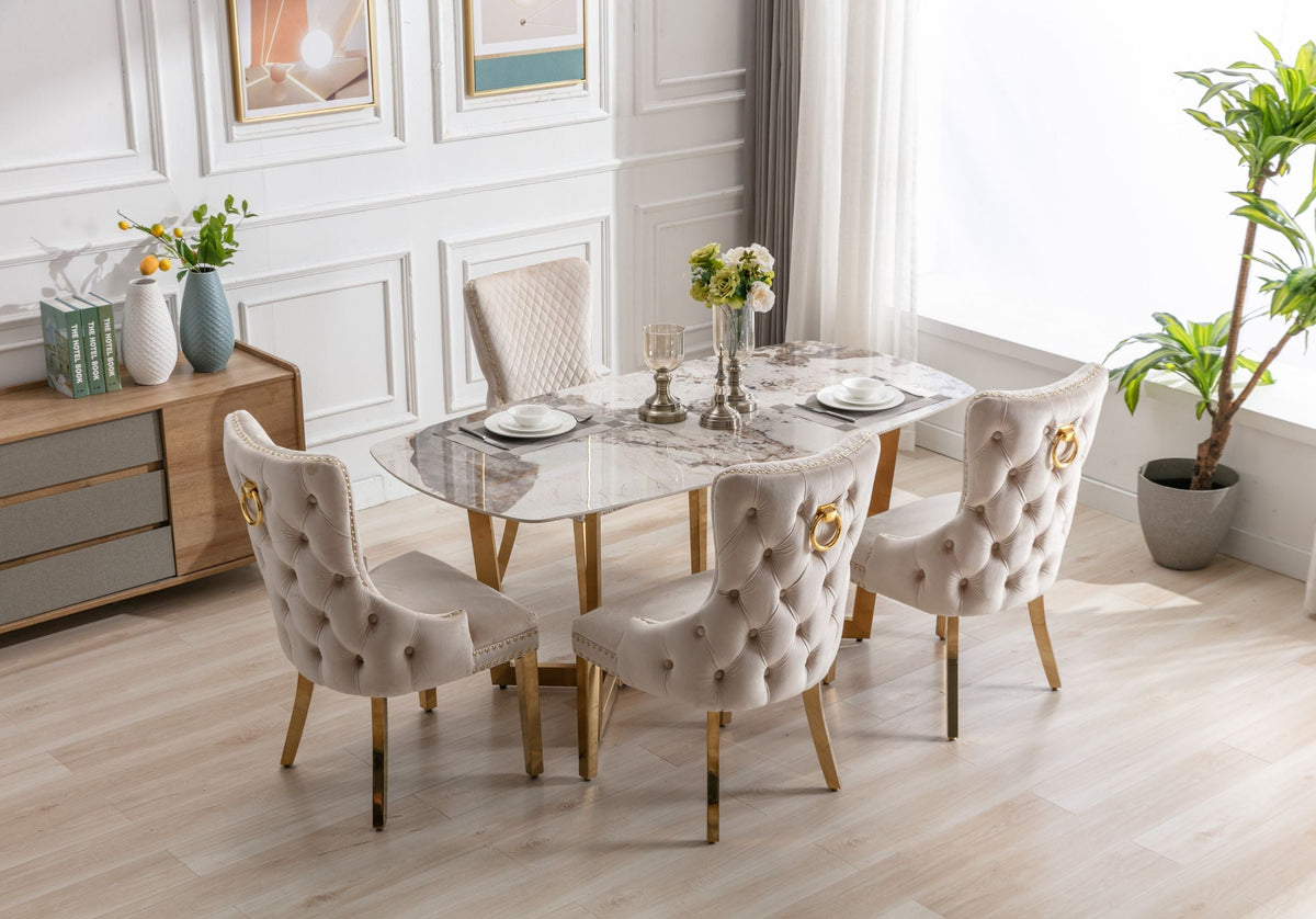 Sorrento Oval 180cm Ceramic Gold Table With Chairs