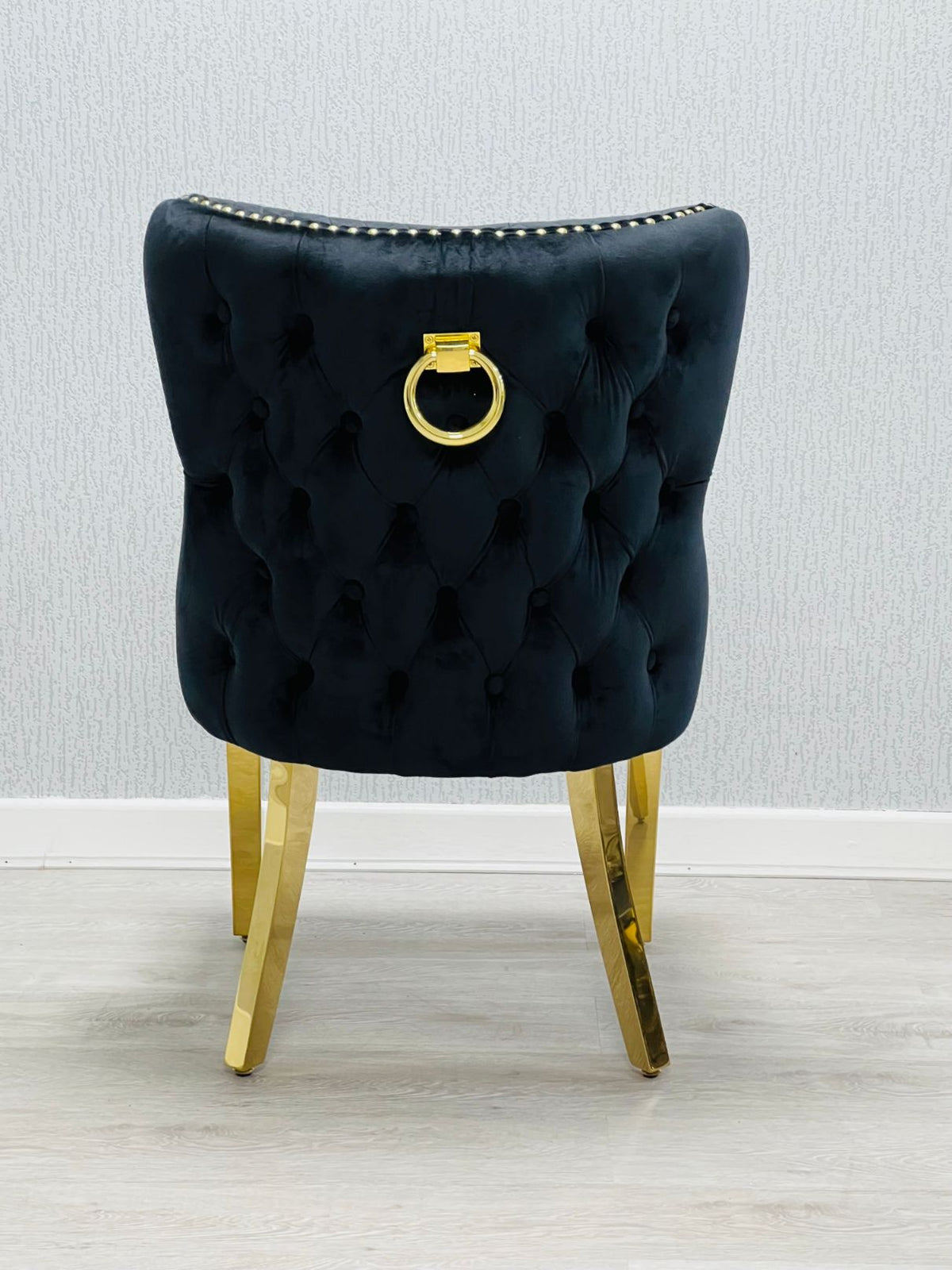 Elina 160cm Gold Marble Dining Table with Valentino Gold Chairs