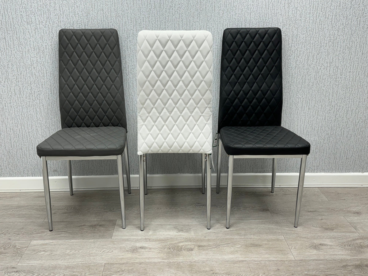 California Grey PU Dining Chair Qty 4