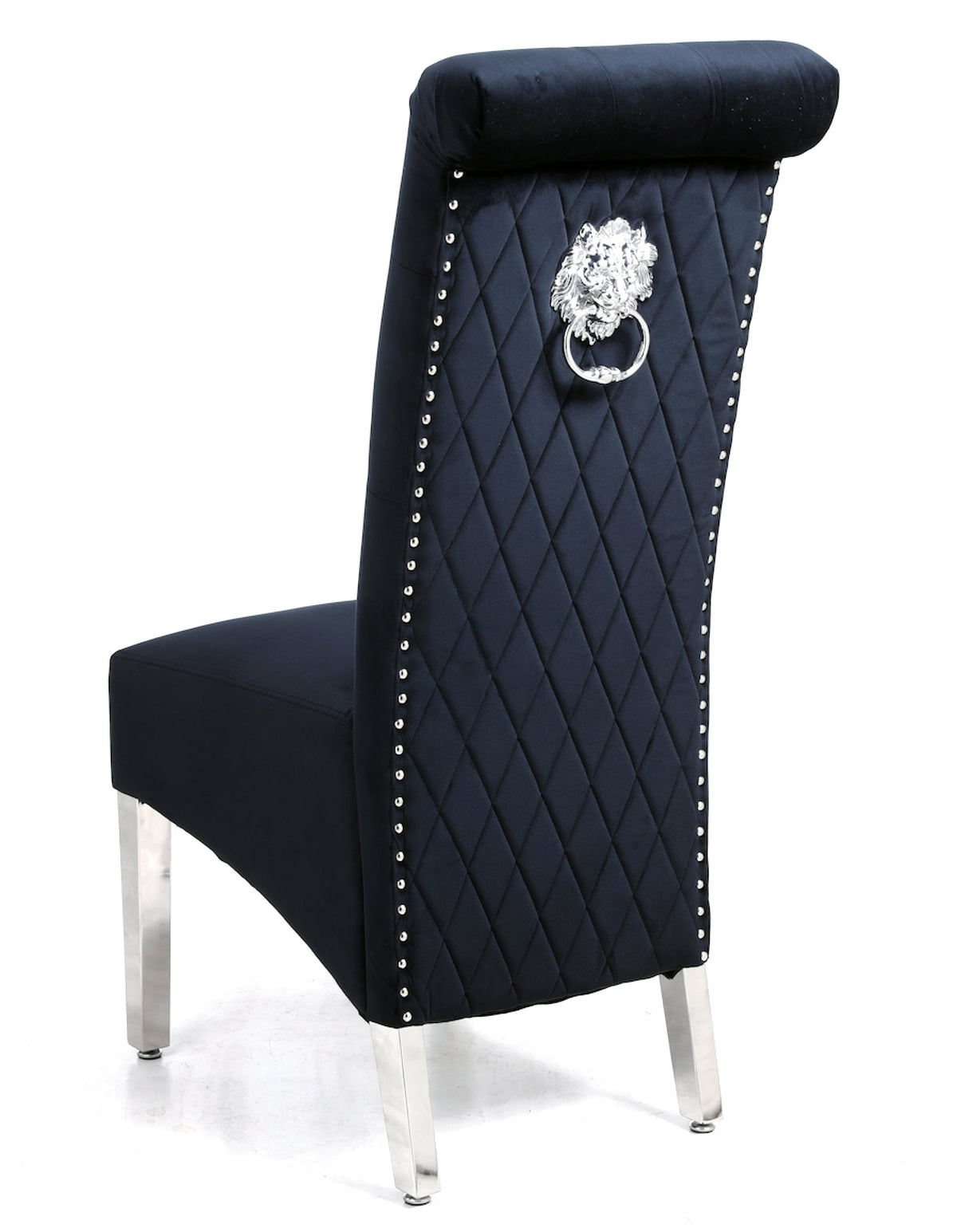Set Of 2 Sofia Black Dining Chair with Lion Knocker