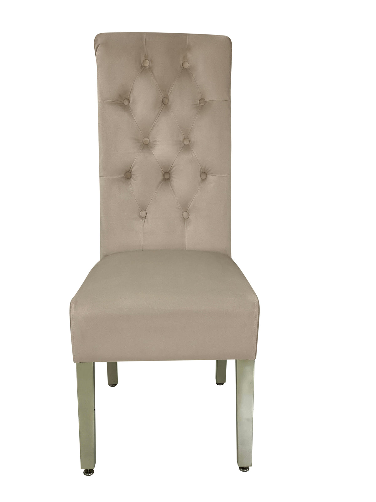 Set Of 2 Sofia Mink Velvet Dining Chair With Lion Knocker
