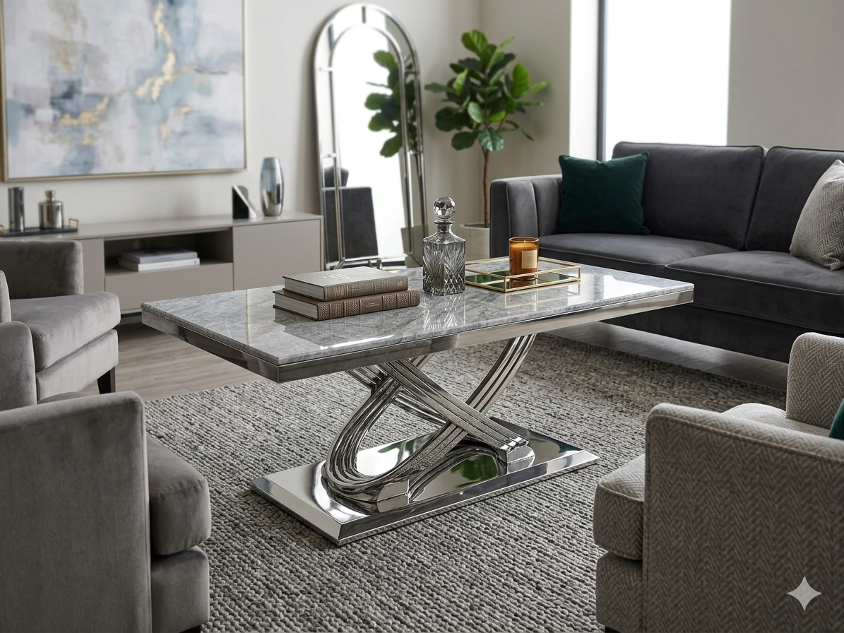 Elina Grey Marble Coffee Table