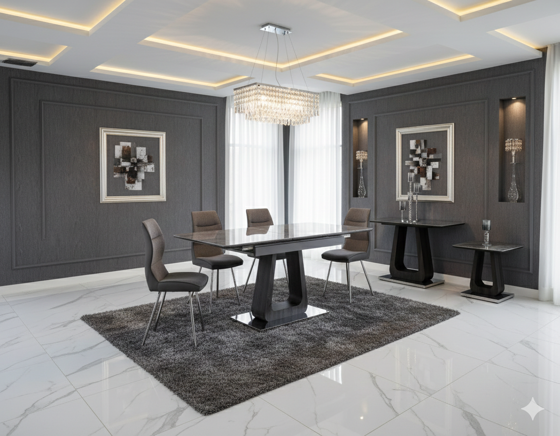 Zermatt Dining Table 120cm with 4 Zermatt Chairs